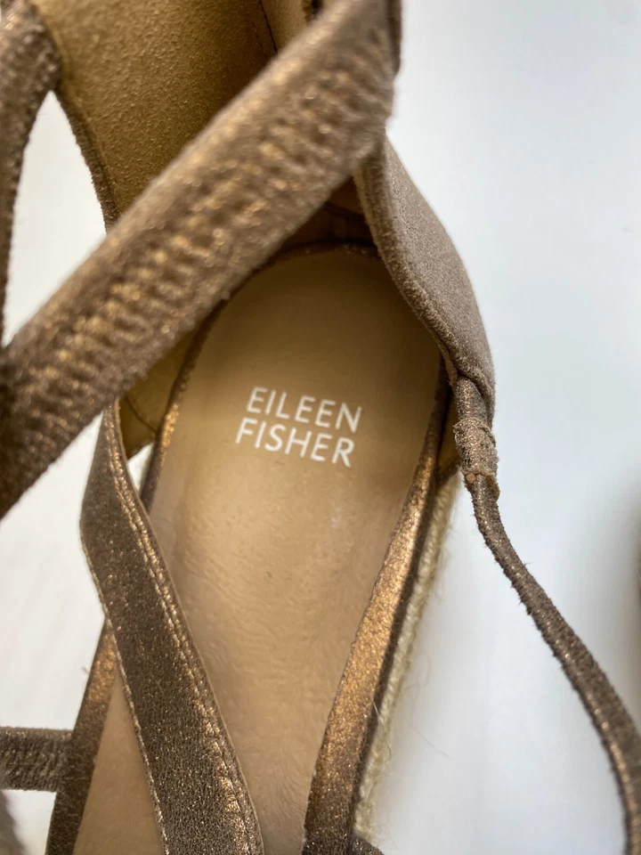 Босоножки Eileen Fisher женские Wanda галтованные нубук бронзовая эспадрилья на танкетке размер 9 - Изображение 3 из 4