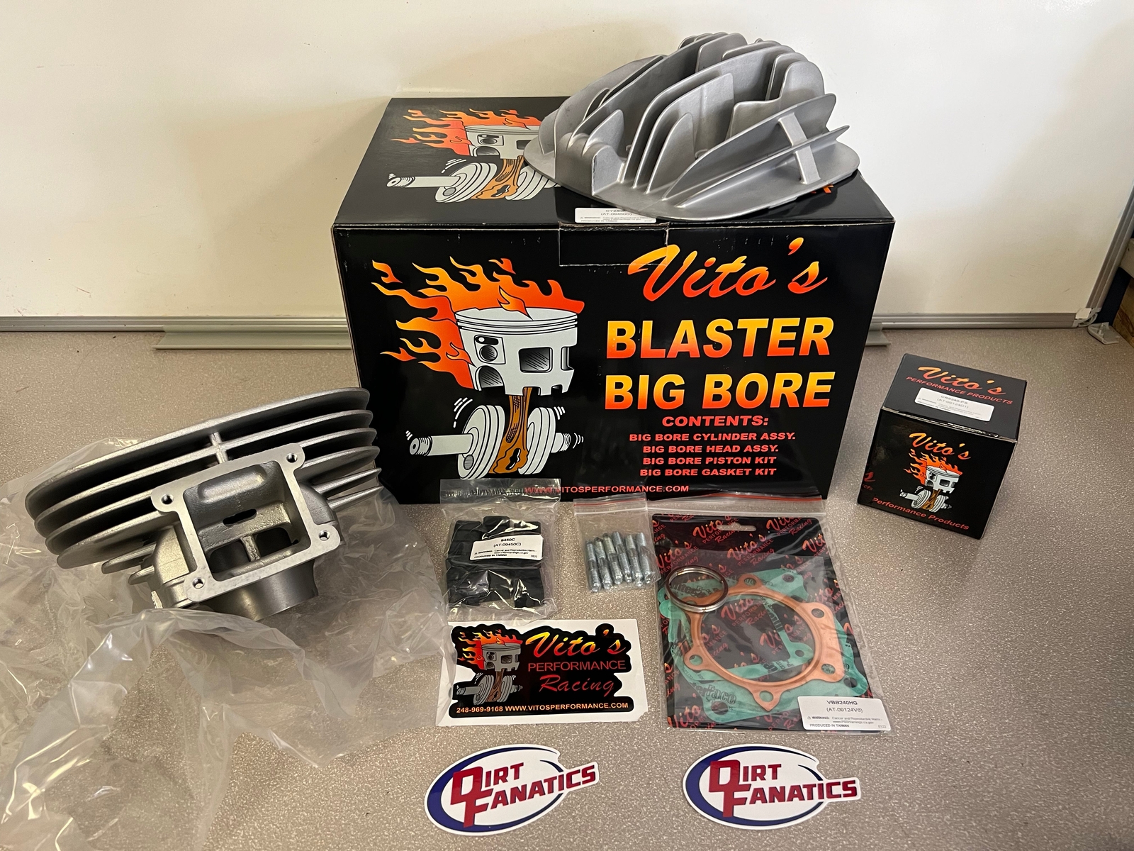 NEW Vito's 240cc BLASTER BIG BORE KIT 72mm cylinder gaskets jets head