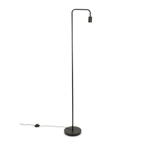 Black Floor Lamp Base Curved Metal Stem Industrial Living Room Standard Light - Picture 7 of 8