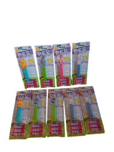 Lot Of 9 Pez Candy & Dispensers NIB On Cardboard Sealed Easter Bunny Chick - Picture 1 of 9