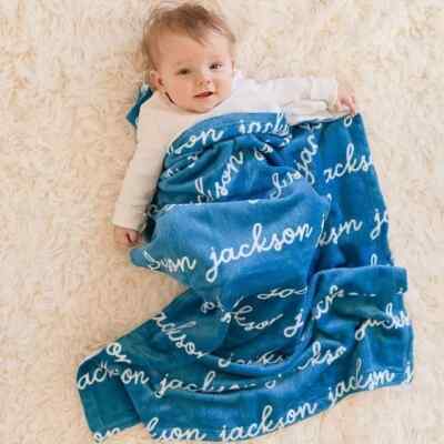 Personalized Mink Touch Blanket Soft All Sizes Custom Name Baby Blanket Gift