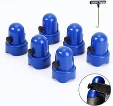 1.5" Diameter Trampoline Enclosure Pole Caps with Screw Thumb, Blue, Only Fit in