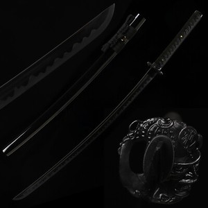 All Black Sharp Katana Battle Ready Japanese Samurai Functional Sword T10 Steel