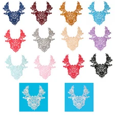 Unotrim 11.25"x12" Bodice Venise Lace Bridal Applique 14 Colors Floral Patch
