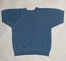 Vintage 60s Utility Knit Short Sleeve Raglan Crewneck Sweatshirt Small 1960s