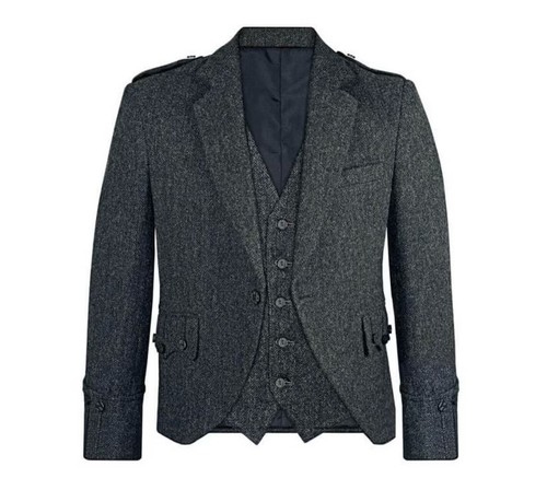 Giacca Scozzese Lana Grigio Antracite Giacca Scozzese Uomo In Lana Grigio Antracite - Stile Argyle, Personalizzata Su Misura, Con Gilet Giacca Kilt Personalizzata Su Misura Giacca Scozzese Lana Grigio Antracite Giacca Scozzese Uomo In Lana Grigio Antracite - Stile Argyle, Personalizzata Su Misura, Con Gilet Giacca Kilt Personalizzata Su Misura