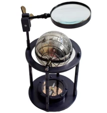 Explore World Up Close :Desktop Magnifying Glass w/Globe & Compass for Discovers