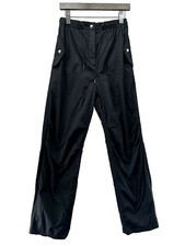 Max Mara Agami Shell Pant Womens Size 4 Black Logo Pockets Lined Elevated Basics