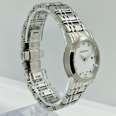 Burberry Women's Nova Diamond St Steel Silver 28mm Swiss Made