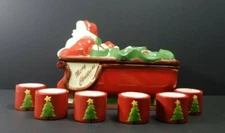 Yankee Candle Santa Sleigh w/ 6 Christmas Tree Tealight Holders MERRY CHRISTMAS