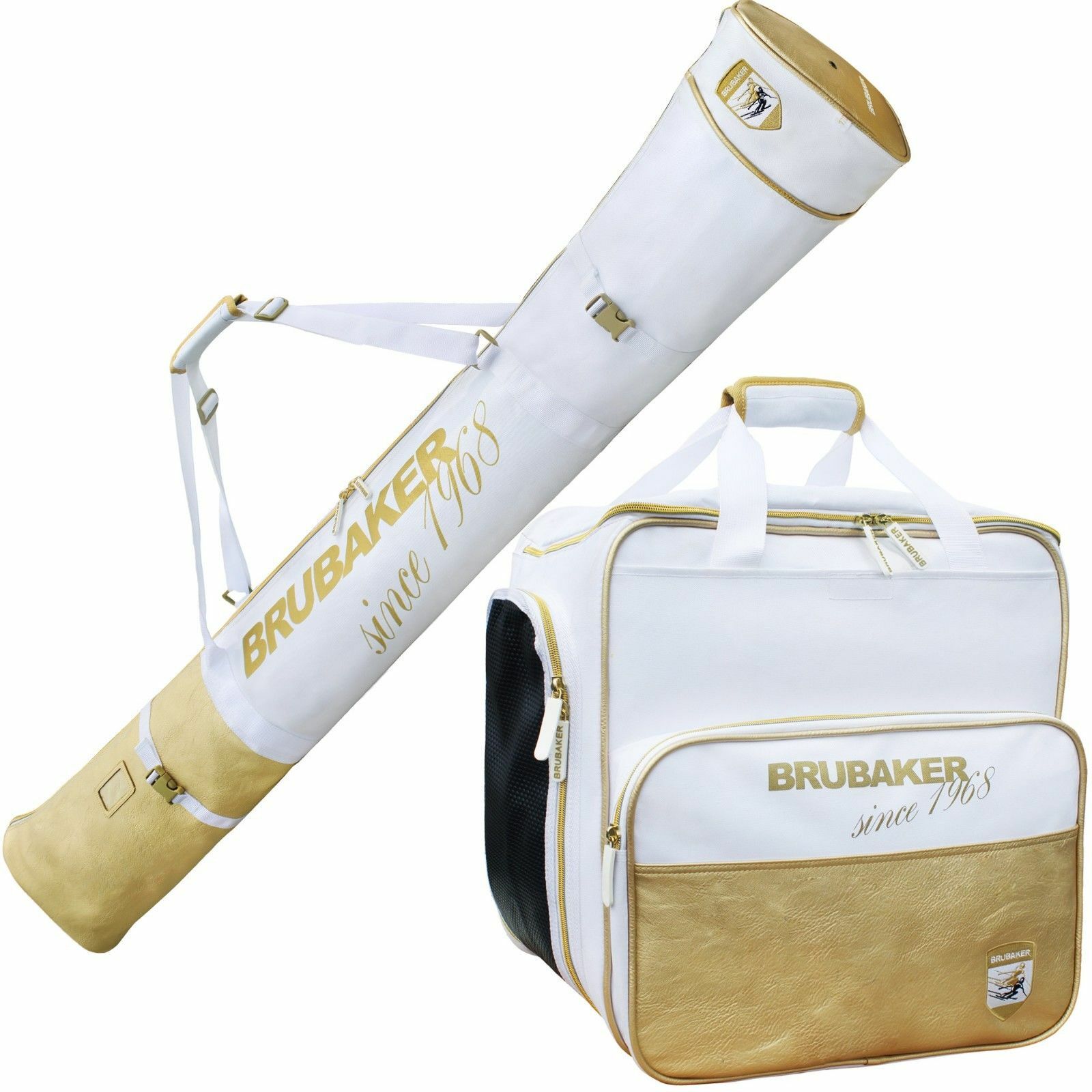 BRUBAKER St Moritz Bolsa para Botas + Saco de Esquí Blanco Dorado 170 Cm