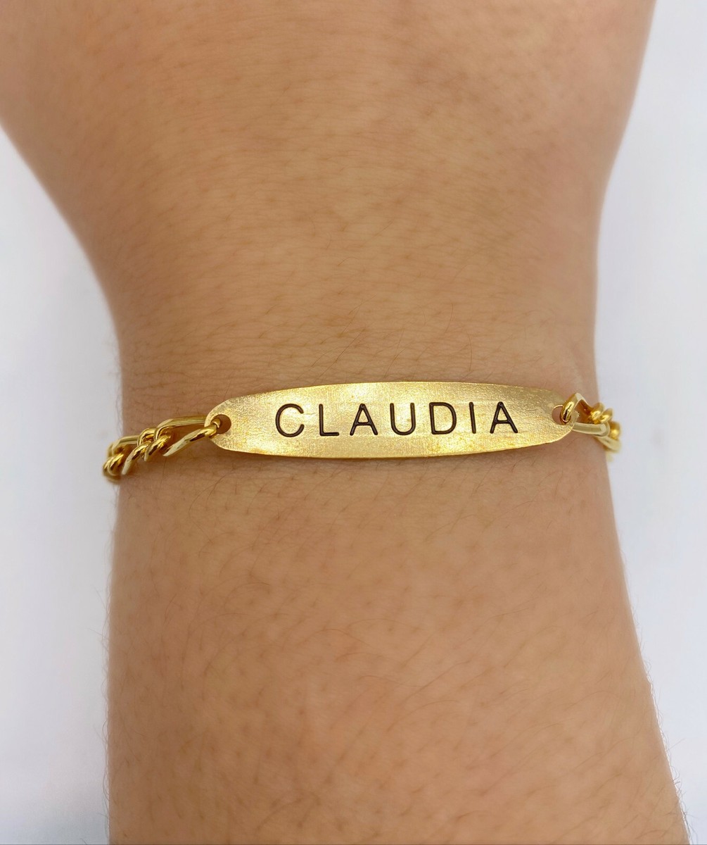EDLES ARMBAND CLAUDIA VERGOLDET GOLD Name Armkette Geschenk