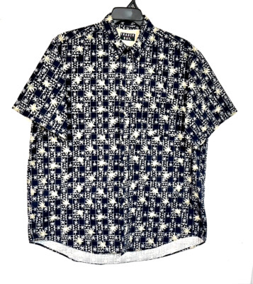 EUC Trader Bay Button Down Shirt Men's XLT Short Sleeve, Tropical Print