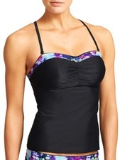 Athleta Floral Fade Bandeau Tankini Swim Surf Top 439078 NEW 34 B/C 34B/C