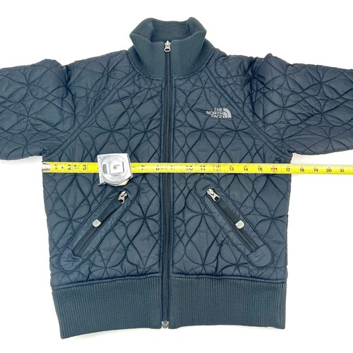 The North Face Women Black Quilted Jacket Insulated Full Zip Pockets Cuffs Sz XS - Picture 5 of 12
