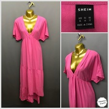Shein Plus Size Bright Pink Layered Smock Dress XL
