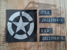 KIT POCHOIR STENCIL SCALE 1/6 JEEP WILLYS HACHETTE MARQUAGE KIT CAPOT US .