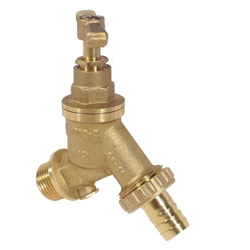 Garden Tap Outside Tap Kit With Brass Wall Plate Elbow or Through plate pipe 1/2 - Picture 2 of 18