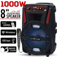 1000W Portable Wireless bluetooth Speaker Super Bass Stereo Radio FM TF AUX USB