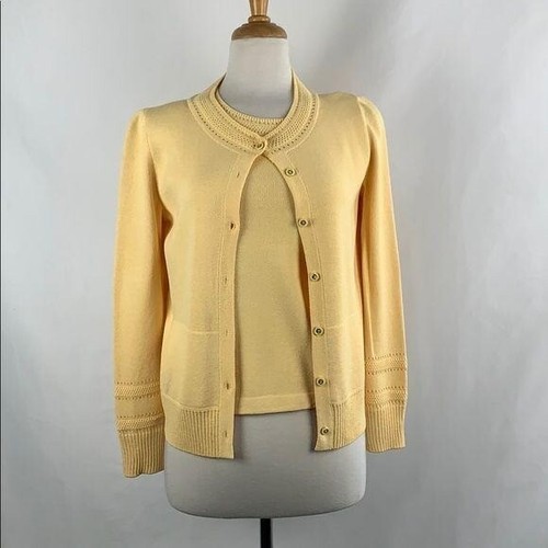 St John Yellow Cardigan Set | eBay