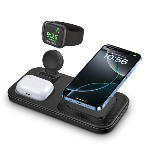 3in1 Wireless Charging Pad Charger Station For Apple Watch 10 Air Pods iPhone 16 - Picture 2 of 13