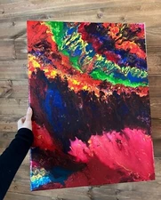 "Borderline" Original Acrylic Pour On Canvas