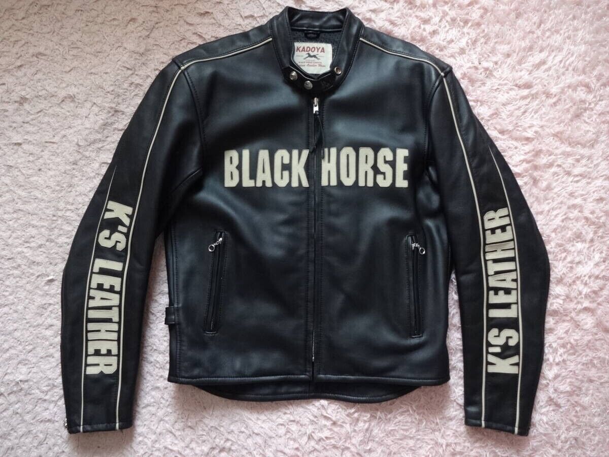 KADOYA Black Horse Men's Riders Leather Jacket K'SLEATHER KADOYA Black Horse Men's Riders Leather Jacket K'SLEATHER