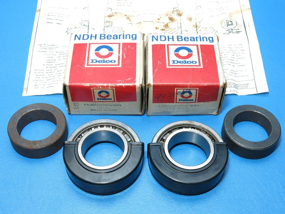 Nuevo de Lote Antiguo Par 2 Cojinetes de Rueda Trasera Chevrolet Oldsmobile Pontiac GM 1969-1976 7451660 Foto 2 de 4