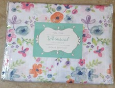 Whimsical CAL KING 4pc Sheet Set Spring Flowers Floral NEW