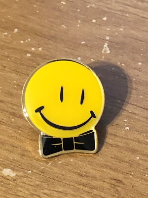 #ad Rare Walmart Lapel Pin Smiley Face Bow Tie Wal mart Pinback $6.98