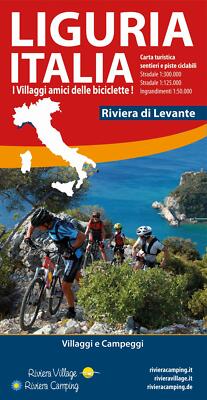 Liguria Italia riviera di Levante. Carta turistica, sentieri e piste cicla...
