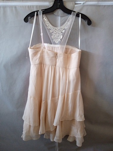 NWT BCBG MAXAZRIA JOYCE RHINESTONE DETAILS RUFFLE FIT & FLATE DRESS SZ 10 - Picture 11 of 11