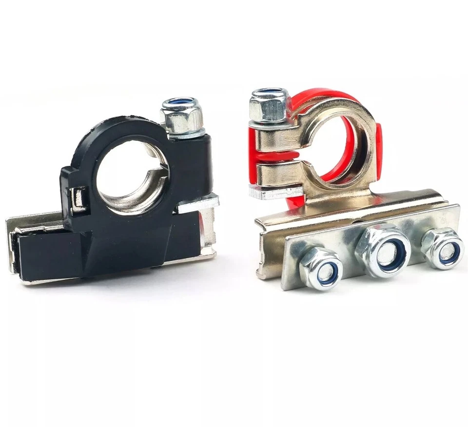 Abrazaderas de cables de conector rápido de terminal de batería automática de 3 vías negativo positivo Foto 3 de 4