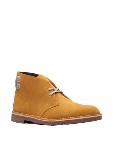 Men Clarks Paulson Up Suede Pull On Ankle Boots Size 11 M Dark Tan