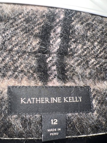 Katherine Kelly Alpaca Wool Blend Plaid Coat Size 12 – Cozy & Chic - Picture 4 of 13