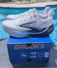 Brooks Ghost Max 4 Mens Size 11.5D White Navy Blue Running Shoe 1104961D151