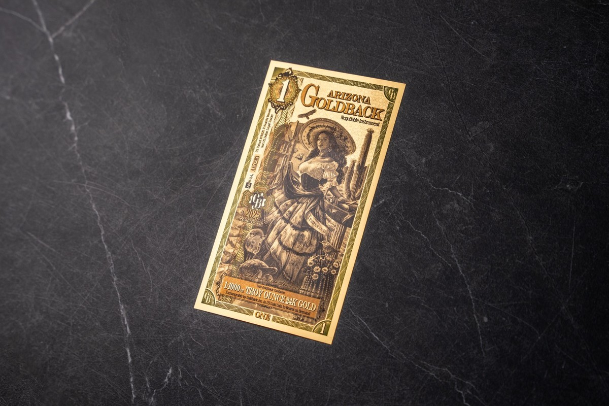 2025 - 1 ARIZONA Goldback Aurum Gold Foil Note 1/1000 oz 24kt .999