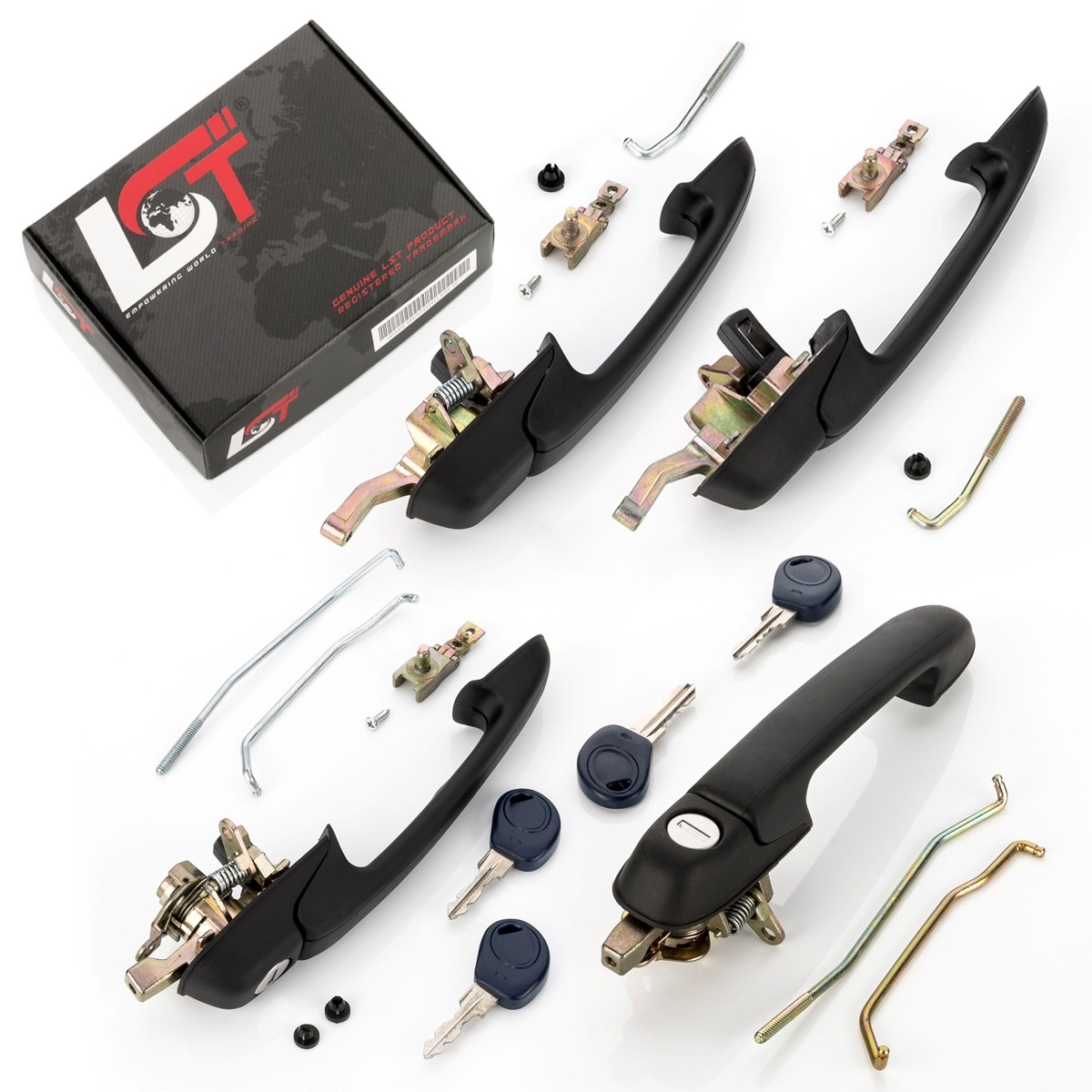 4x Door Handle Set outside front and rear left right Lock for FIAT BRAVA 182