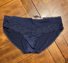 Victorias Secret Body by Victoria Mesh Lace Blue Bikini Panty Large