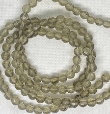 4mm Faceted Glass Beads Smokey Grey One Strand With 50 Beads