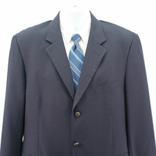 Jos A Bank Blue Wool Bronze 3 Button Blazer 42R Tagged 43R