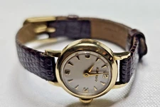 14K Yellow Gold Ladies 1950s Classic Movado Watch Engraved Echo Huntzicker Notes