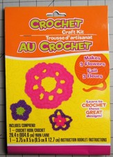 Crochet Craft Kit Complete Makes 3 Flowers