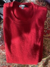 Bright Red super soft 100 Cashmere Sweater from Uniqlo long sleeve crew neck