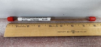 Tichy Train 1102 Phosphor-Bronze Wire - 8'' Long - .015'' Diameter package of 12