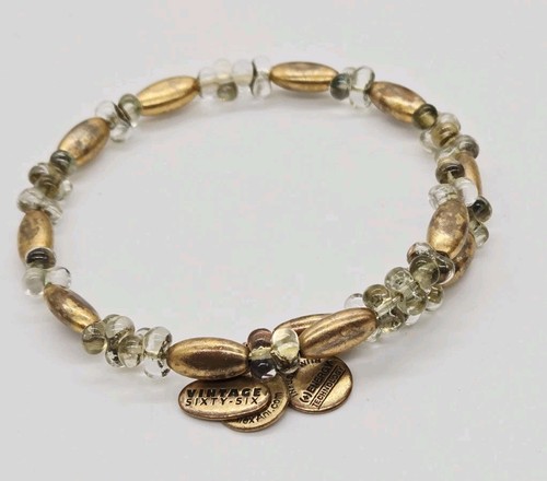 Alex and Ani Bracelet Vintage sixty six Clear Cluster Beads Energy Infused GT