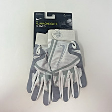 Nike Huarache Elite Batting Baseball Gloves - Gray/Silver - GB0448-136 - Size:M