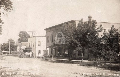 Street View East fr B.K., Temperance MI Michigan 1908 RPPC Photo Postcard COPY