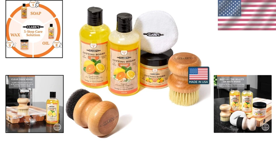 Food Safe Cutting Board Care Set - Restore Beauty with Oil and Wax Kit - Image 2 of 4
