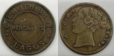 British West Africa_Nigeria_Advertising TicketC:1870-80 Lagos Gilruth Brothers